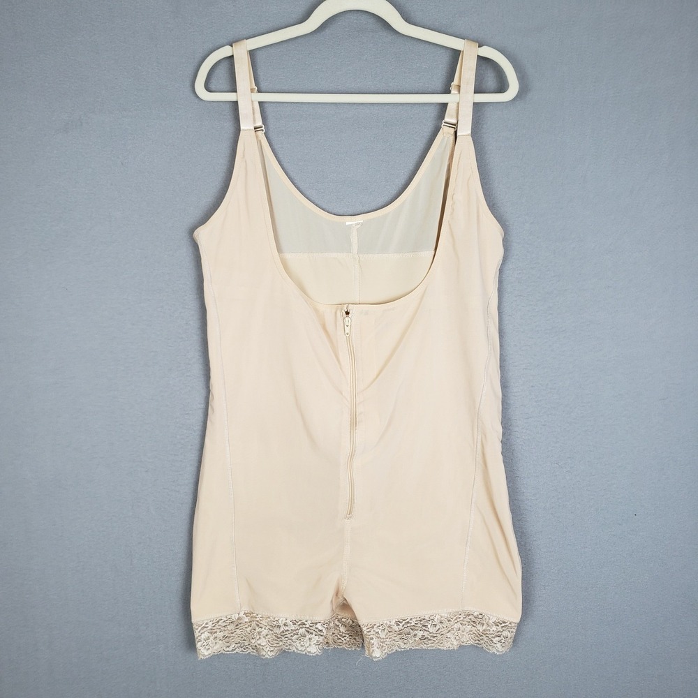 Lace Trim Shapewear Romper Tan Hip Slimming Smoothing Under Garment Size XL